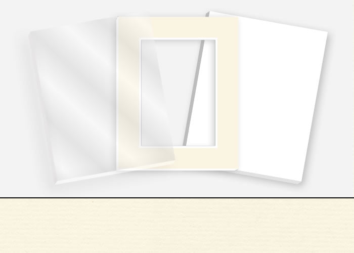 Standard Pkg 038: Glass, Foamboard, Mat #C1000 (Pompano White) with 2 inch Border