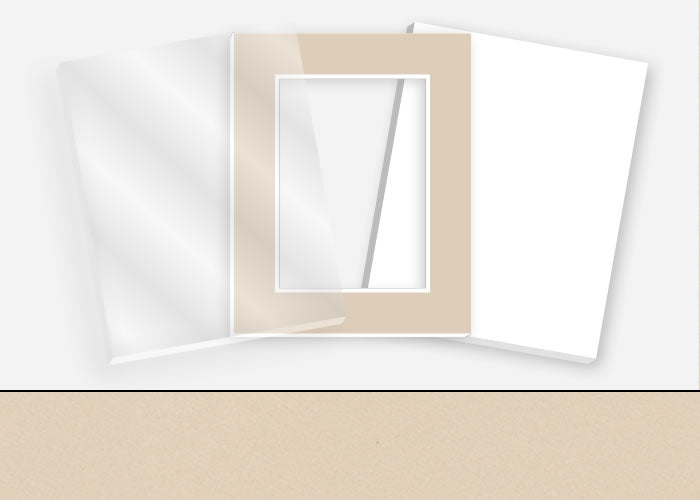Standard Pkg 066: Glass, Foamboard, Mat #C1014 (Olde Gray) with 2 inch Border