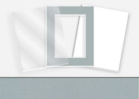 Standard Pkg 180: Acrylic, Foamboard, and Mat #C1024 (Dusty Blue) with 2 inch Border