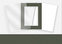 Standard Pkg 143: Acrylic, Foamboard, and Mat #C1032 (Dark Olive) with 2 inch Border