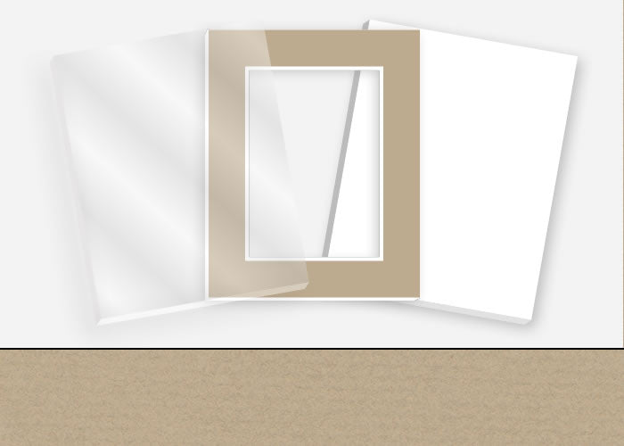 Standard Pkg 079: Acrylic, Foamboard, and Mat #C1090 (Pewter) with 2 inch Border
