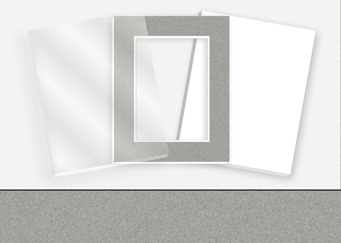 Standard Pkg 292: Acrylic, Foamboard, and Mat #C3311 (Granite) with 2 inch Border