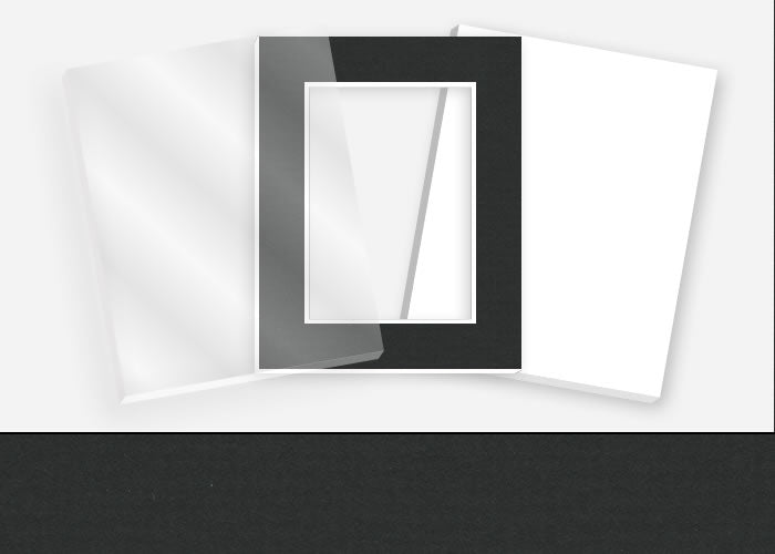Standard Pkg 318: Glass, Foamboard, and Mat #C3344 (Manor Black) with 2 inch Border