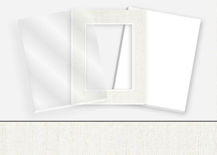 Standard Pkg 031: Glass, Foamboard, Mat #C4140 (White Silk) with 2 inch Border