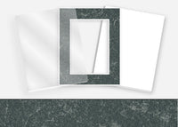 Standard Pkg 314: Acrylic, Foamboard, and Mat #C4404 (Black Marble) with 2 inch Border
