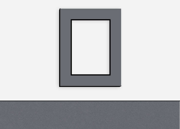 Custom Border Standard Mat 303: #C61019 (Photo Gray w/ Black Core)