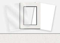 Standard Pkg 278: Acrylic, Foamboard, and Mat #C61027 (Silver Gray w/ Black Core) with 2 inch Border