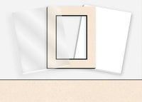 Standard Pkg 045: Acrylic, Foamboard, and Mat #C61028 (Spice Ivory w/ Black Core) with 2 inch Border