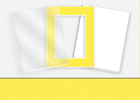 Standard Pkg 112: Acrylic, Foamboard, and Mat #C902 (Yellow) with 2 inch Border