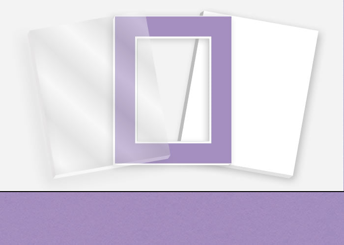 Standard Pkg 222: Glass, Foamboard, and Mat #C905 (Violet) with 2 inch Border