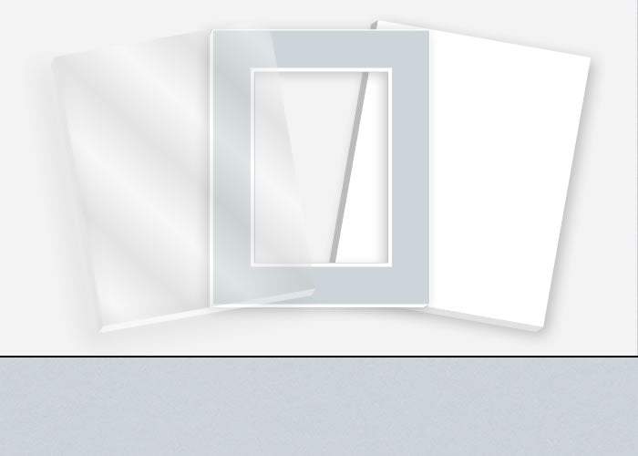 Standard Pkg 179: Glass, Foamboard, and Mat #C916 (Autumn Mist) with 2 inch Border