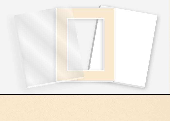 Standard Pkg 046: Glass, Foamboard, and Mat #C961 (Cream) with 2 inch Border