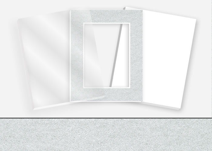 Standard Pkg 333: Acrylic, Foamboard, and Mat #C964 (Silver Florentine) with 2 inch Border