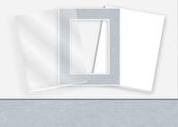 Standard Pkg 334: Glass, Foamboard, Mat #C969 (Silver) with 2 inch Border