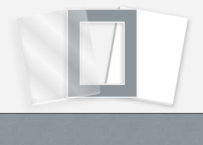 Standard Pkg 297: Acrylic, Foamboard, and Mat #CB160 (Berkshire Harbor) with 2 inch Border