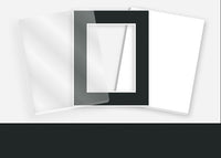 Standard Pkg 321: Acrylic, Foamboard, and Mat #CB221 (Berkshire Smooth Black) with 2 inch Border
