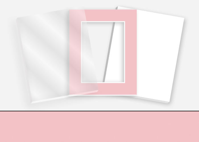 Standard Pkg 237: Glass, Foamboard, and Mat #C1078 (Madagascar Pink) with 2 inch Border