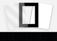 Standard Pkg 330: Glass, Foamboard, and Mat #PW1509 (Pebbled Black) with 2 inch Border