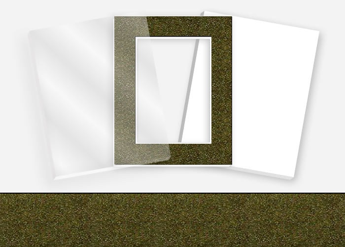 Standard Pkg 346: Acrylic, Foamboard, and Mat #PW1797 (Gold Splash) with 2 inch Border