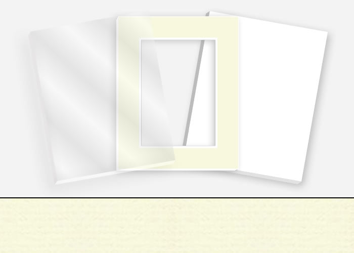 Standard Pkg 116: Acrylic, Foamboard, and Mat #PW5013 (Pearl) with 2 inch Border