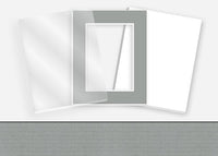 Standard Pkg 291: Acrylic, Foamboard, and Mat #PW5019 (Ocean Grey) with 2 inch Border