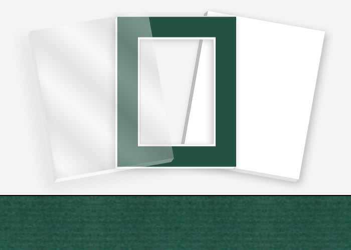 Standard Pkg 154: Acrylic, Foamboard, and Mat #PW5026 (Teal) with 2 inch Border