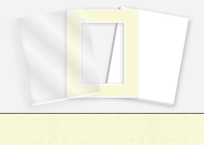 Standard Pkg 117: Acrylic, Foamboard, and Mat #PW5028 (Dusty Cream) with 2 inch Border