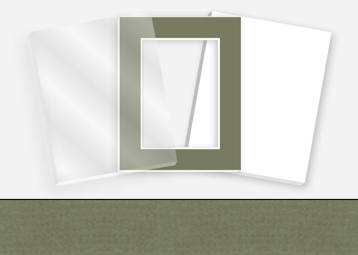 Standard Pkg 138: Acrylic, Foamboard, and Mat #PW5030 (Clover) with 2 inch Border