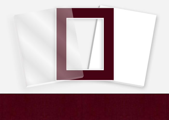 Standard Pkg 228: Glass, Foamboard, and Mat #PW5034 (Wine) with 2 inch Border