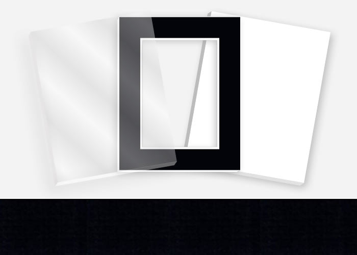 Standard Pkg 212: Acrylic, Foamboard, and Mat #PW5043 (Midnight Blue) with 2 inch Border