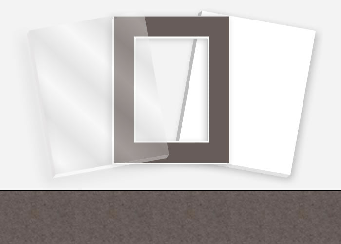 Standard Pkg 099: Acrylic, Foamboard, and Mat #PW5051 (Overcast) with 2 inch Border