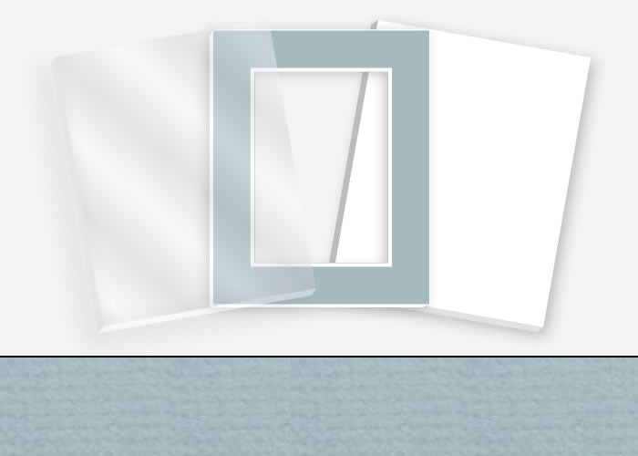 Standard Pkg 183: Acrylic, Foamboard, and Mat #PW508 (Bluejay) with 2 inch Border