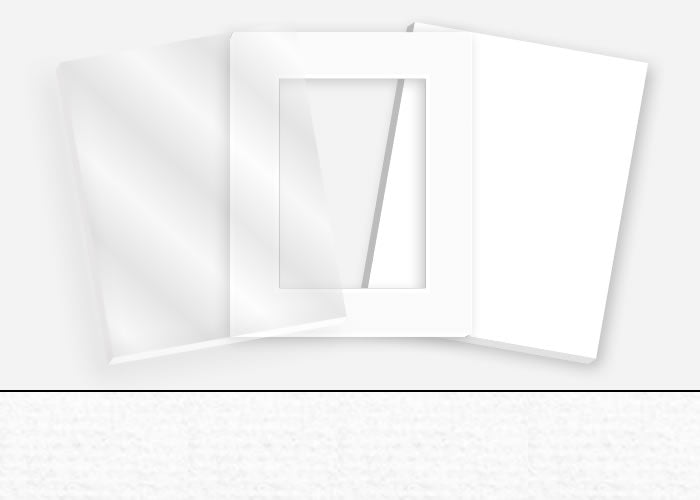 Standard Pkg 016: Glass, Foamboard, Mat #PW510 (Winter White) with 2 inch Border