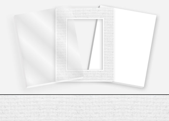 Standard Pkg 275: Glass, Foamboard, and Mat #PW511 (Silver White) with 2 inch Border