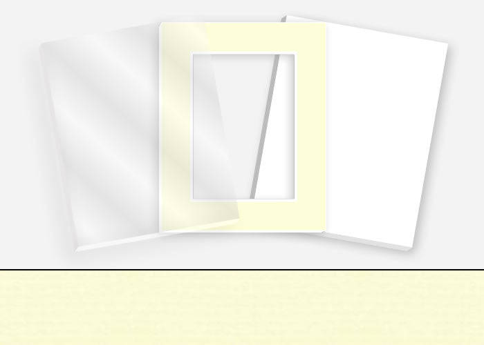 Standard Pkg 119: Acrylic, Foamboard, and Mat #PW515 (Terrace) with 2 inch Border