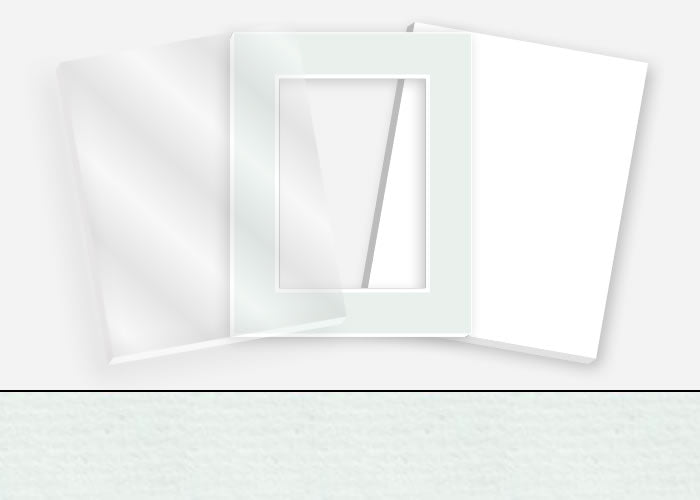 Standard Pkg 177: Acrylic, Foamboard, and Mat #PW517 (Cirrus) with 2 inch Border