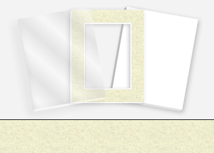 Standard Pkg 123: Acrylic, Foamboard, and Mat #PW518 (Silica) with 2 inch Border