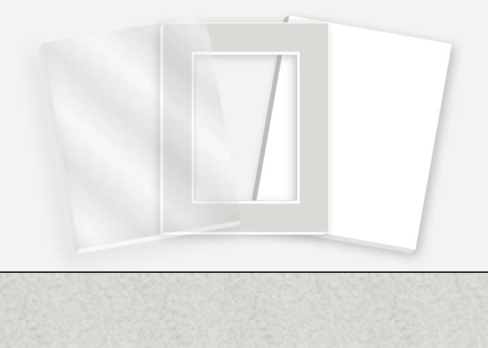 Standard Pkg 288: Acrylic, Foamboard, and Mat #PW529 (Jurassic) with 2 inch Border