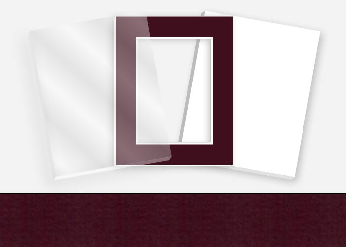 Standard Pkg 230: Acrylic, Foamboard, and Mat #PW534 (Raspberry) with 2 inch Border
