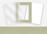 Standard Pkg 129: Glass, Foamboard, and Mat #PW540 (Spring Green) with 2 inch Border