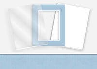 Standard Pkg 186: Glass, Foamboard, and Mat #PW548 (Powder Blue) with 2 inch Border