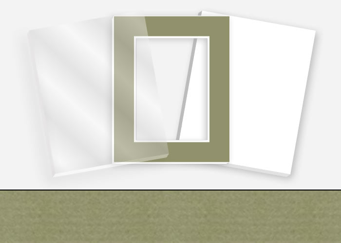 Standard Pkg 137: Acrylic, Foamboard, and Mat #PW554 (Nickel) with 2 inch Border