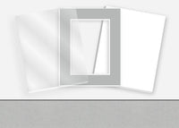 Standard Pkg 289: Acrylic, Foamboard, and Mat #PW557 (Silver Grey) with 2 inch Border