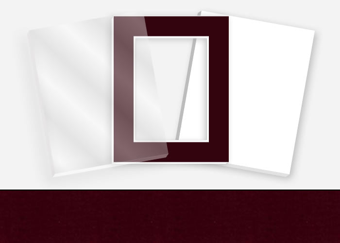 Standard Pkg 229: Acrylic, Foamboard, and Mat #PW577 (Maroon) with 2 inch Border