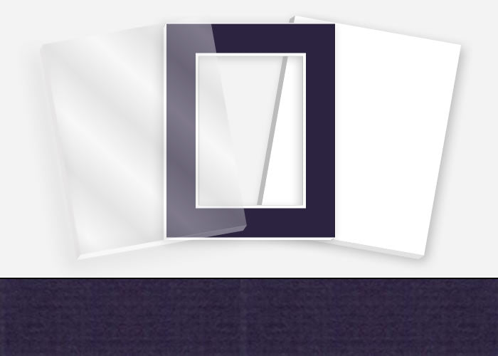 Standard Pkg 227: Acrylic, Foamboard, and Mat #PW582 (Plum) with 2 inch Border