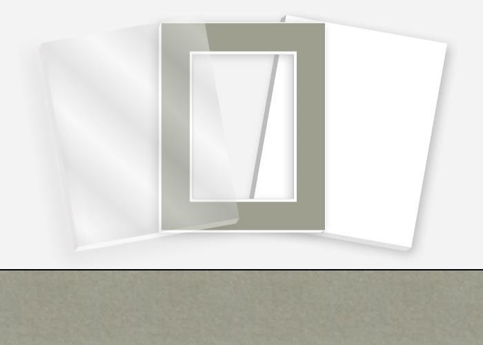 Standard Pkg 130: Glass, Foamboard, and Mat #PW589 (Porpoise) with 2 inch Border