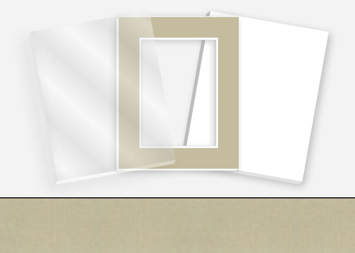 Standard Pkg 078: Glass, Foamboard, and Mat #PW590 (Willow) with 2 inch Border