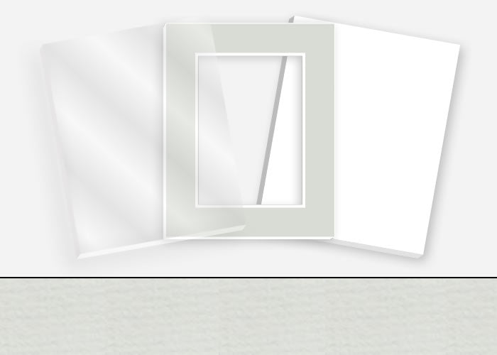 Standard Pkg 178: Acrylic, Foamboard, and Mat #PW596 (Pale Blue) with 2 inch Border