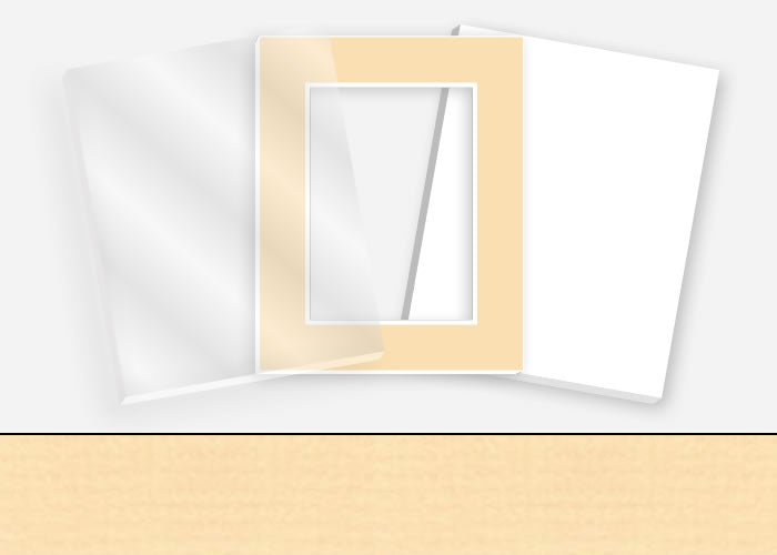 Standard Pkg 051: Glass, Foamboard, Mat #PW615 (Talc) with 2 inch Border