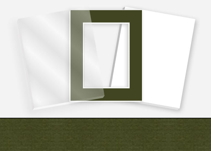 Standard Pkg 147: Acrylic, Foamboard, and Mat #PW619 (Balsam) with 2 inch Border
